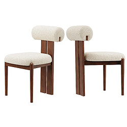 Smartue Lot de 2 chaises de salle à manger Beige