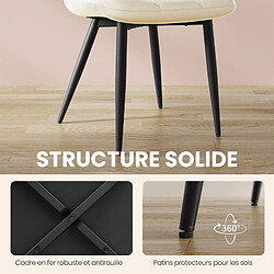 Lot 6 Chaises HavenlyHome - Assises Velours Ergonomiques, Pied Métal, Beige pas cher