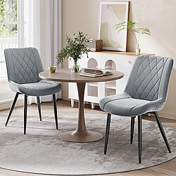 HavenlyHome Lot 4 Chaises, Velours Rembourré, Ergonomique, Réglable, Gris