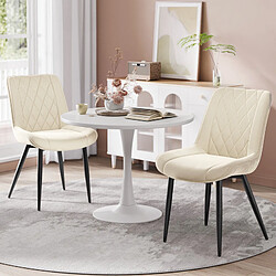 HavenlyHome Lot 4 Chaises, Velours Rembourré, Ergonomique, Réglable, Beige