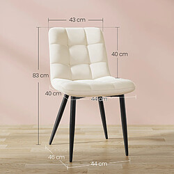 Avis Lot 6 Chaises HavenlyHome - Assises Velours Ergonomiques, Pied Métal, Beige