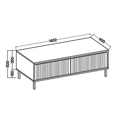 Acheter SELSEY - Meuble TV OSAKA - 140 cm - chêne evoke