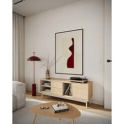 Avis SELSEY - Meuble TV LAYEN - 196 cm - aspect chêne / gris cachemire