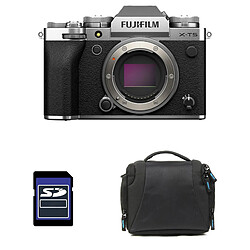 FUJIFILM X-T5 NU Silver + Sac + Carte SD 8 Go