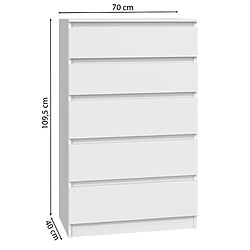 SELSEY - Commode MALWA - 70 cm - blanc pas cher
