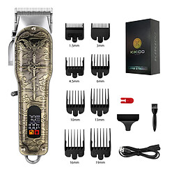 INF Tondeuse à Cheveux Professionnelle Rétro Or - Sans Fil, Réglable, avec Écran LED