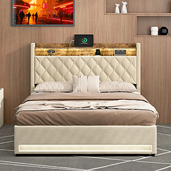 Avis WISHDOR Lit Double 140x190 Cm - Coffre de rangement