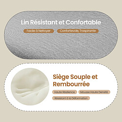 Lot 6 Chaises HavenlyHome, Lin, Dossier Ergonomique, Pied Métal, Salon/Cuisine, Gris pas cher