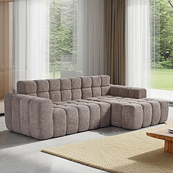 Avis redom Canapé d’angle 3 places - style moderne avec chaiselongue pour salon ou bureau kaki