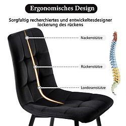 Acheter Lot de 4 chaises de salle à manger - Superaly - avec revêtement en velours- Noir