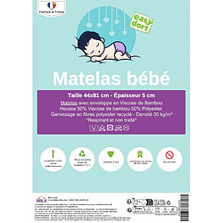 Avis EASY DORT - Matelas Bébé 44x81 cm Berceau Bambou