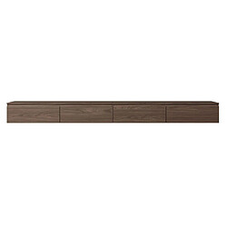 SELSEY - Meuble TV BEMMI - 300 cm - aspect bois noyer pas cher