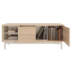 Acheter SELSEY - Meuble TV LAYEN - 196 cm - aspect chêne / gris cachemire