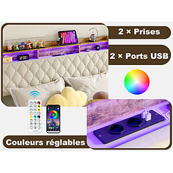 Avis WISHDOR Lit Rembourré 180x200 Cm - LED - USB