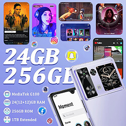 Téléphone CUBOT P90 Android 15 - 256 Go,smartphone 4G double SIM double veille, noir/violet
