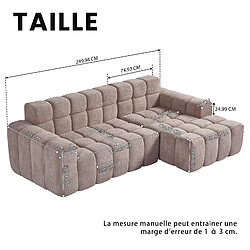 Acheter redom Canapé d’angle 3 places - style moderne avec chaiselongue pour salon ou bureau kaki