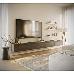 Avis SELSEY - Meuble TV BEMMI - 300 cm - aspect bois noyer