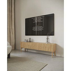 Avis SELSEY - Meuble TV debout NOLIE - 175 cm - couleur de bois chêne huilé