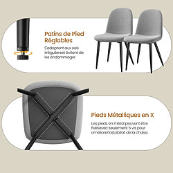 Acheter Lot 6 Chaises HavenlyHome, Lin, Dossier Ergonomique, Pied Métal, Salon/Cuisine, Gris