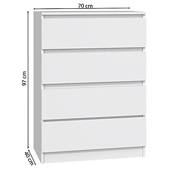 SELSEY - Commode MALWA - 70 cm - blanc pas cher