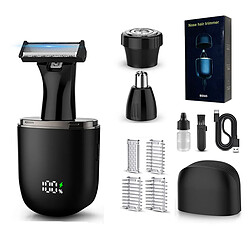 INF Rasoir électrique 3-en-1 pour hommes - Kit de toilettage rechargeable USB Type-C étanche