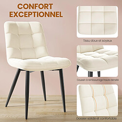 Acheter Lot 6 Chaises HavenlyHome - Assises Velours Ergonomiques, Pied Métal, Beige