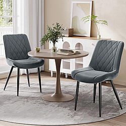 HavenlyHome Lot 4 Chaises, Velours Rembourré, Ergonomique, Réglable, Gris Foncé