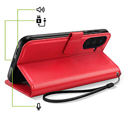 Acheter Mayaxess Étui Portefeuille pour Galaxy A57 avec Dragonne et Fonction Stand Rouge