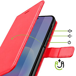 Avis Mayaxess Étui Portefeuille pour Galaxy A57 avec Dragonne et Fonction Stand Rouge