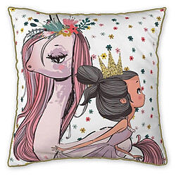 Housse De Rêve Coussin 40x40 cm Coton Pegase avec passepoil