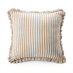 Housse De Rêve Coussin carré déhoussable 45x45 cm Gaze de Coton Camélia Ficelle