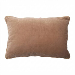 Housse De Rêve Coussin rectangulaire déhoussable 40x60 cm Velours de Coton Bianca Camel