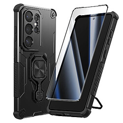 Avizar Coque pour Galaxy S26 Ultra avec Anneau 360° Magnétique et Verre Trempé Noir