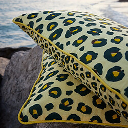 Avis Housse De Rêve Coussin carré déhoussable 45x45 cm Gaze de Coton Montauk Jaune