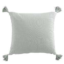 Housse De Rêve Coussin avec pompons 40x40 cm Gaze de Coton Eucalyptus