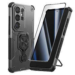 Avizar Coque pour Galaxy S26 Ultra avec Anneau 360° Magnétique et Verre Trempé Gris