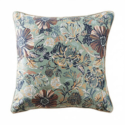 Housse De Rêve Coussin carré déhoussable 50x50 cm Velours de Coton Églantine