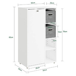 Avis SoBuy Armoire haute rangement linge blanc 50x30x85 cm BZR218-W