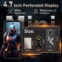 Smartphone d'extérieur CUBOT Kingkong Mini 4, 128 Go, écran 4,7 pouces, noir