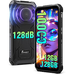 Téléphone robuste FOSSIBOT F110L débloqué, 4 Go de RAM et 128 Go de stockage, noir/orange