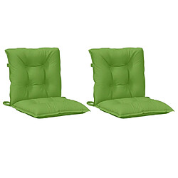 Acheter vidaXL Coussins de chaise à dossier bas lot de 2 vert mélangé tissu
