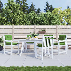 Avis vidaXL Coussins de chaise à dossier bas lot de 4 vert mélangé tissu