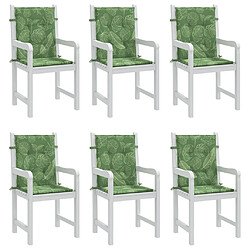 Acheter vidaXL Coussins de chaise à dossier bas lot de 6 modèle de feuille