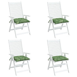 Acheter vidaXL Coussins de chaise lot de 4 à motif de feuilles 40x40x7 cm