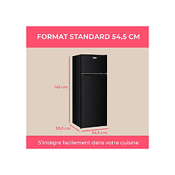 OCEANIC OCEAF2D206B3 - Réfrigérateur combiné noir 206 L pas cher