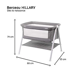 Acheter Nania HILLARY - Berceau bébé gris avec matelas 3 cm