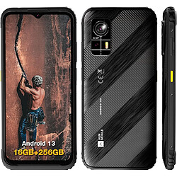 Agm France Smartphone robuste AGM H6, ultra-fin, déverrouillé, Android 13, 256 Go, noir