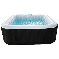 Sun Spa SUNSPA Spa gonflable carré 6 places - 130 micro-jets - Noir et blanc