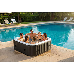 Acheter Sun Spa SUNSPA Spa gonflable carré 6 places - 130 micro-jets - Noir et blanc