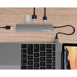 AKASHI Hub USB-C 4 en 1 - Gris pas cher
